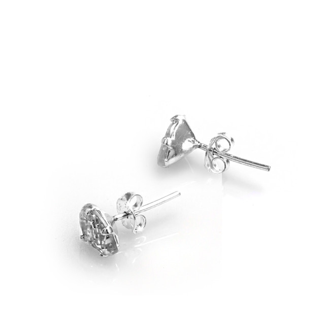 Brinco de Prata Fixo Zircônia Gota
